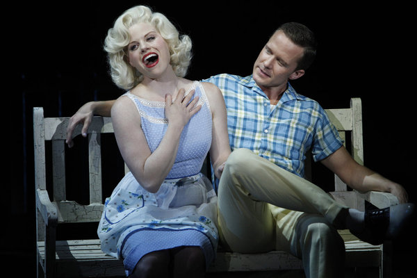 Megan Hilty as Ivy Lynn (as Marilyn Monroe), Will Chase as Michael Swift (as Joe DiMaggio) -- Photo by: Will Hart/NBC